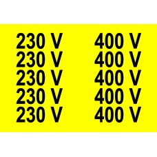 Elektromos szakterület jelzései - 230 V 240 V - ötször egymás alatt